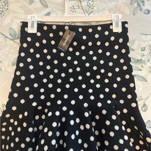 Express Skirt with Black and White Dots